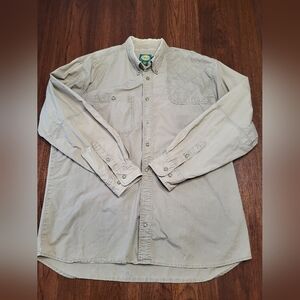 Cabela's Men's XL TALL Outdoor Gear Tan Longsleeve Buttondown 100% Cotton Shirt